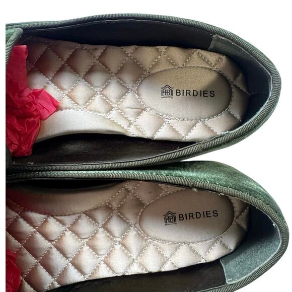 Birdies The Starling Loafers Velvet Semi Formal Flats In Moss Green Size 10 - Picture 6 of 12